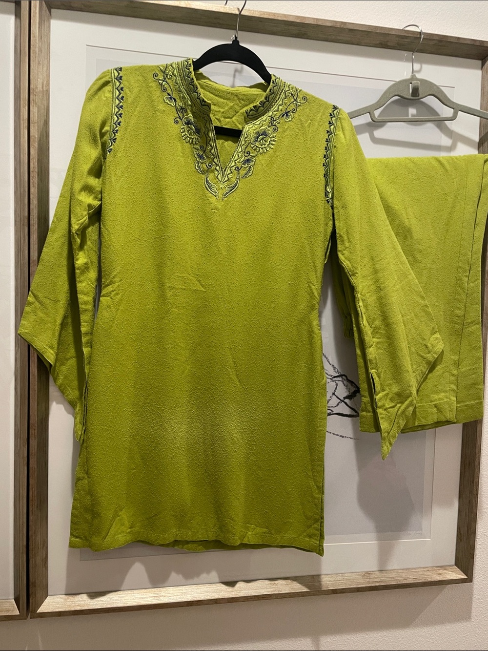 Enbroidered Lime Green Women's kameez & Pants Set